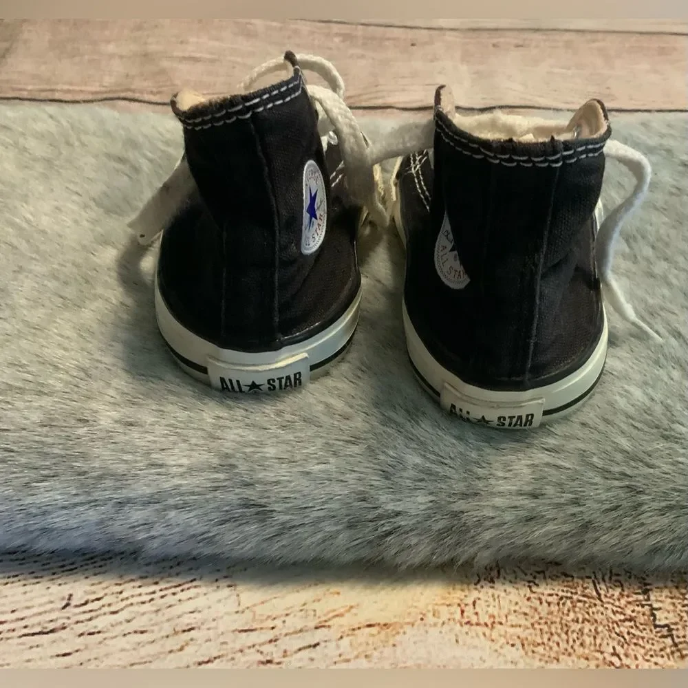 Converse Kid’s Black & White High-Top Sneakers Size 4